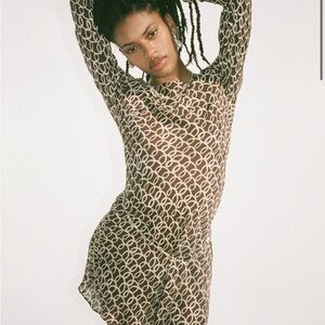 Realisation Par Brown and White Mini Dress